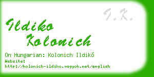 ildiko kolonich business card